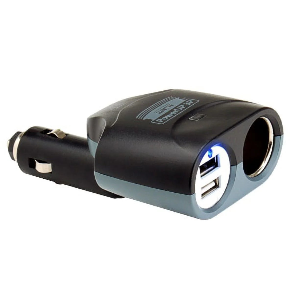 Powerup 3P Universal 3-Port USB Car Charger with DC Splitter Adapter and 2A Maximum USB Charging for Smartphones, Tablets, MP3 Players and More