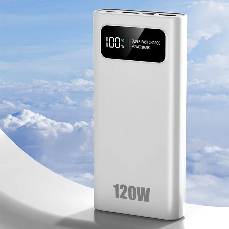 Lenove 120W Super Fast Charging Power Bank 200000Mah Ultralarge Capacity Digital Display Power Bank for Iphone External Battery