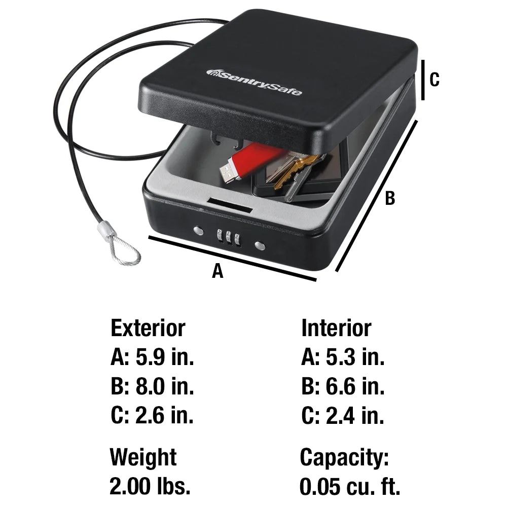 Sentry Safe P005C Portable Compact Safe, .05 Cu. Ft.