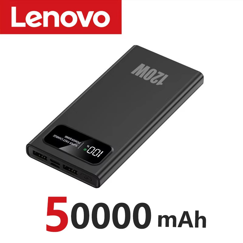 Lenove 120W Super Fast Charging Power Bank 200000Mah Ultralarge Capacity Digital Display Power Bank for Iphone External Battery