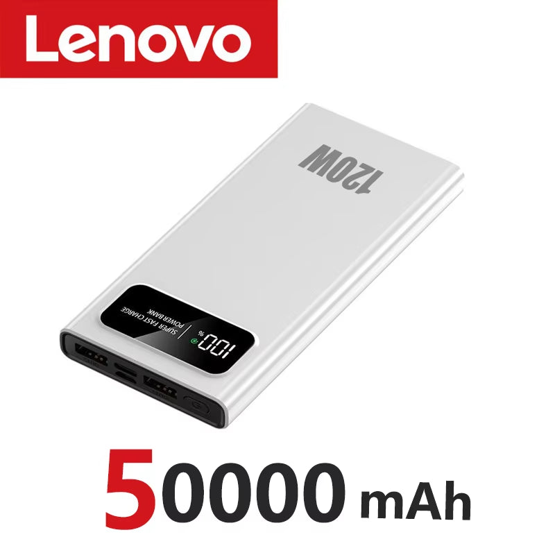 Lenove 120W Super Fast Charging Power Bank 200000Mah Ultralarge Capacity Digital Display Power Bank for Iphone External Battery