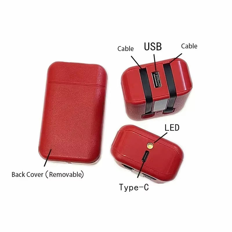 Powerbank Case Kit Micro Type-C USB Ports Powerbank Shell 2*18650/21700 Battery Charger DIY Power Bank Box Shell with 2 Cables