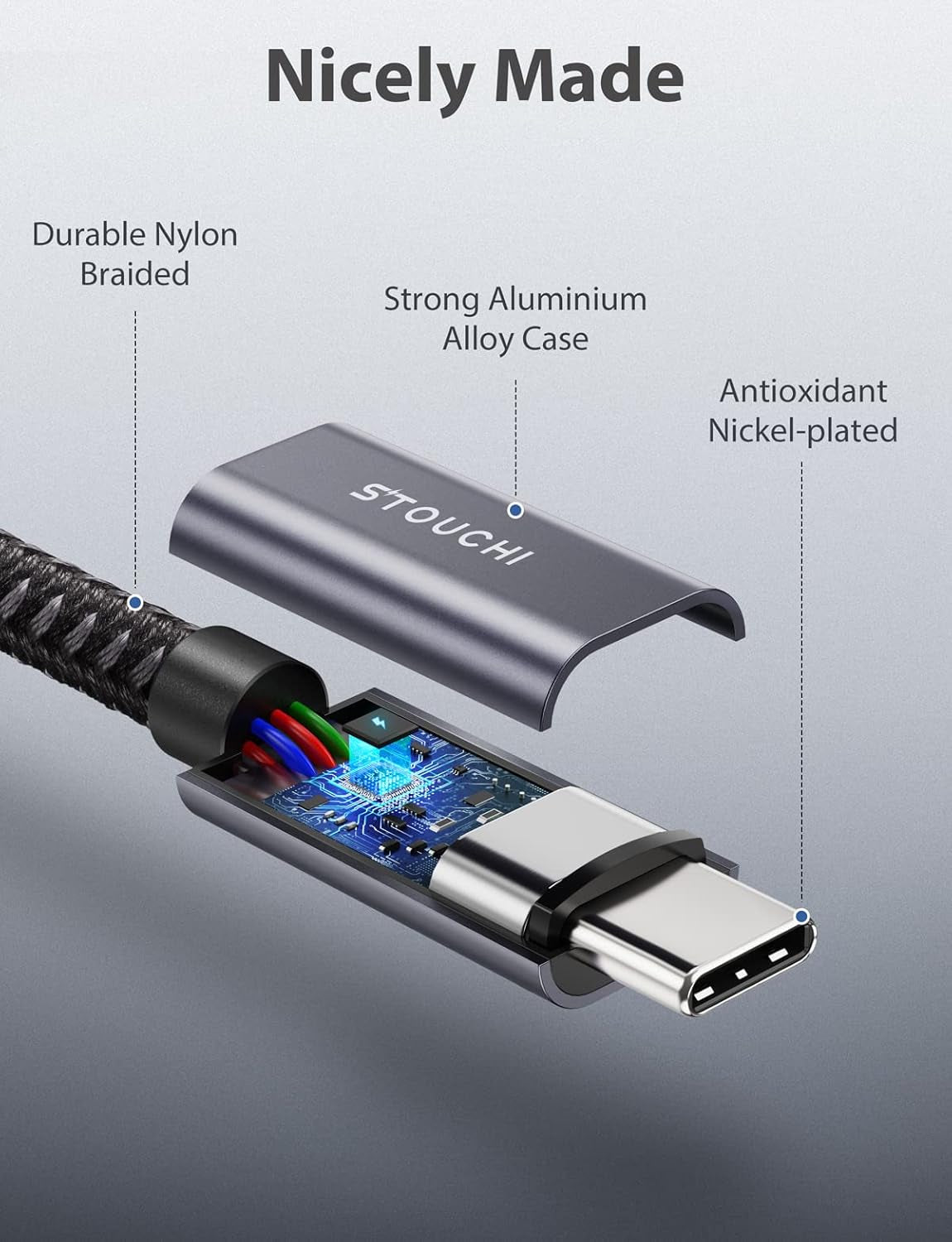 USB C Extension Cable 6FT/1.8M, PSVR2 Extension Cable Type C 3.1 Male to Female Fast Charging & Audio Data Transfer for Iphone15, Ipad Mini/Pro, Macbook Air M2/ M1 Mac Mini/Pro, Mag- Safe