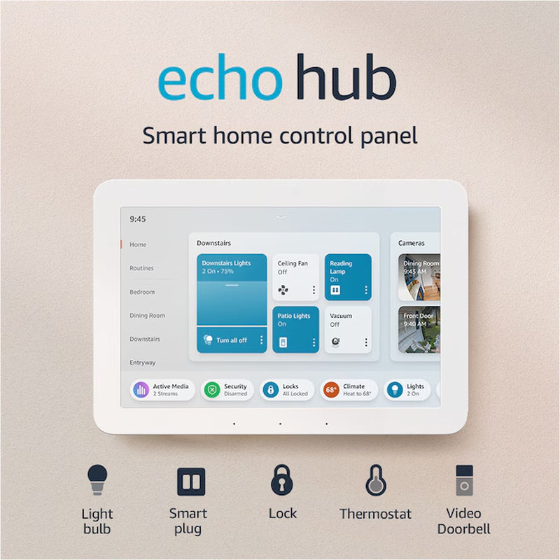 Echo Hub - 8 In. Smart Home Control Panel - Alexa Compatible with over 140,000 Devices