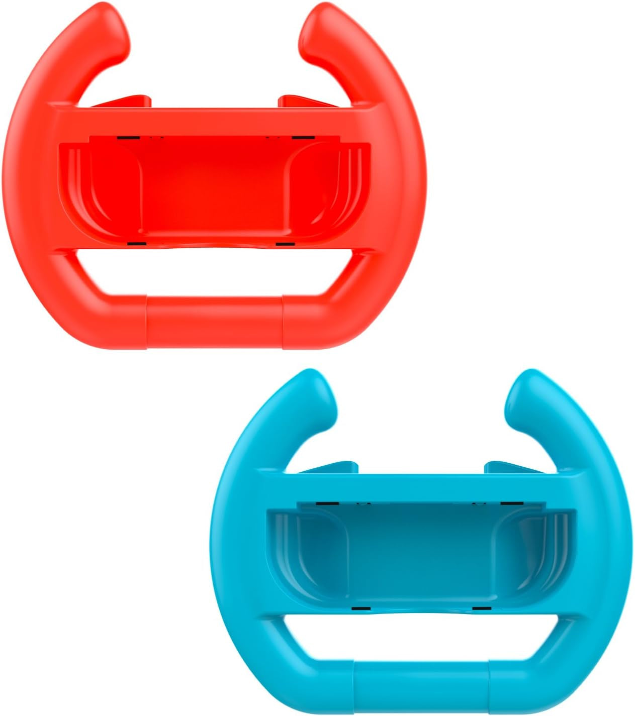 Steering Wheel Compatible with Switch/Switch OLED Model (2021), [2 Pack] Switch Steering Wheel Controller Handle Compatible with Switch Joy-Con Mario Kart Game (Blue & Red)